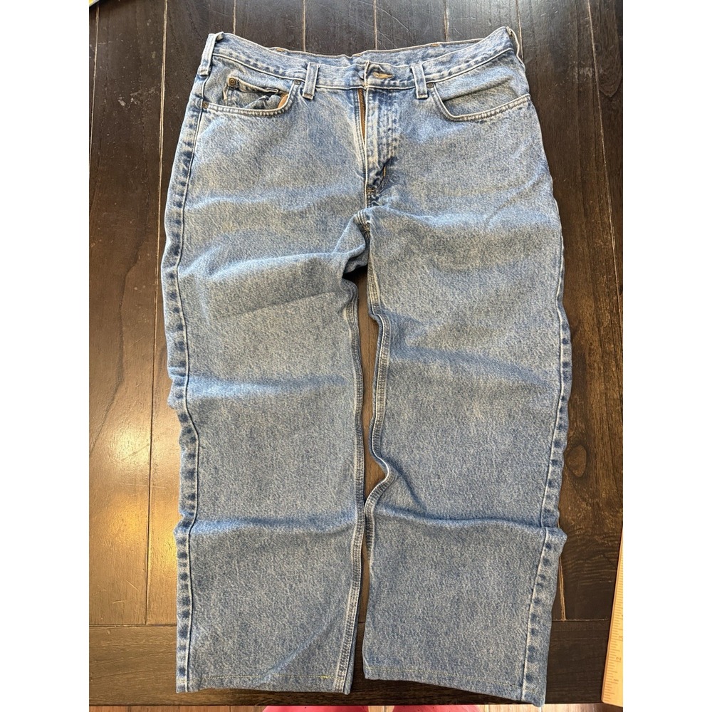 Vintage Carhartt Jeans Mens 34x27 Blue Faded Denim Relaxed Fit Y2K Workwear